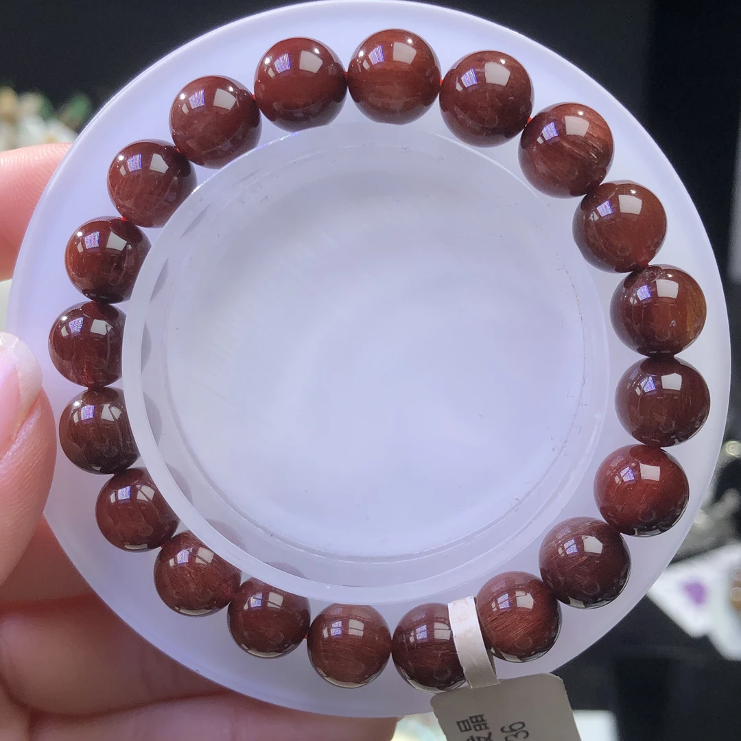 高品全满顺发红发晶手链9+