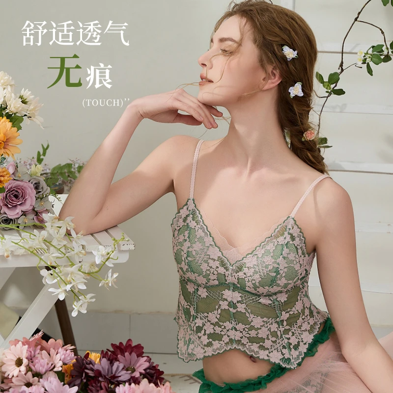 【隋心专属】仙女座文胸」法式蕾丝美背吊带轻薄女式三角杯内衣23813