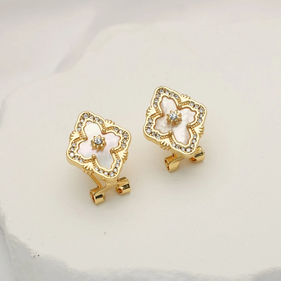 925银针耳饰气质女士耳饰金色轻奢小众高级感