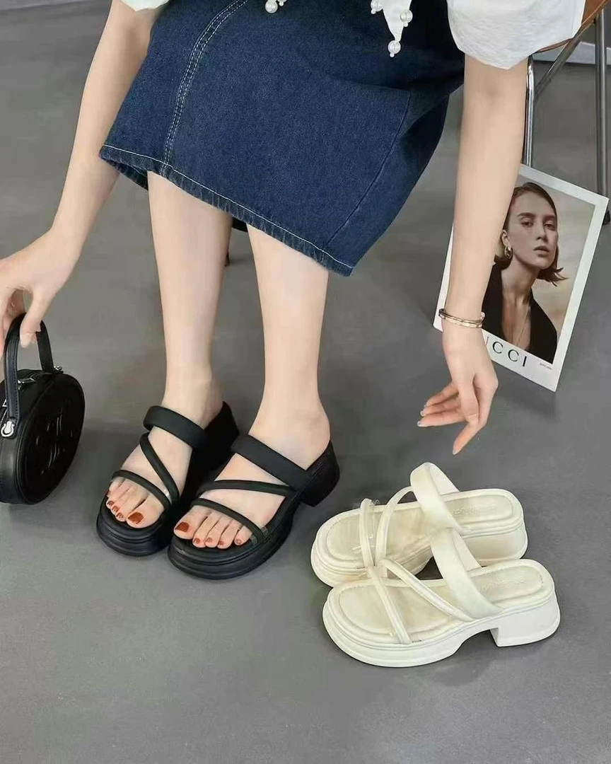 胖哥精选女鞋定制时尚百搭夏季拖鞋 18-207（跟高5厘米左右）