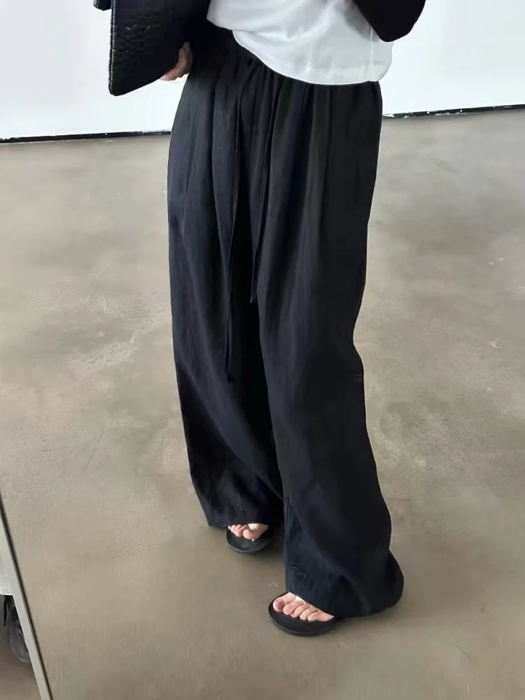 气质拉满天丝亚麻拖地裤！行走的空调走路带风！大长腿显瘦藏肉