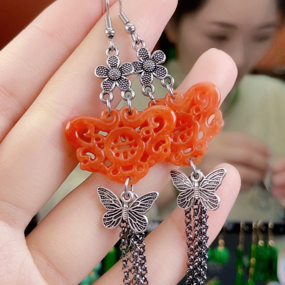 翡翠未镶嵌耳饰饰品