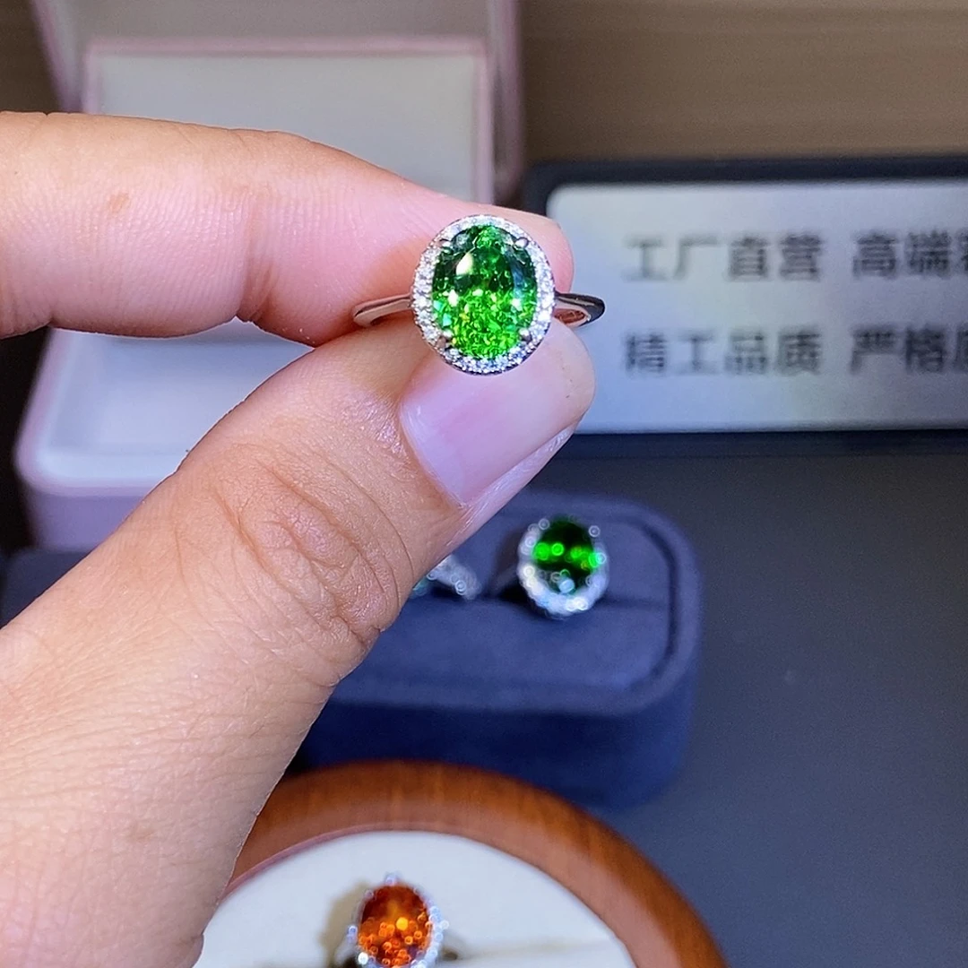 碧玺戒指银S925镶嵌