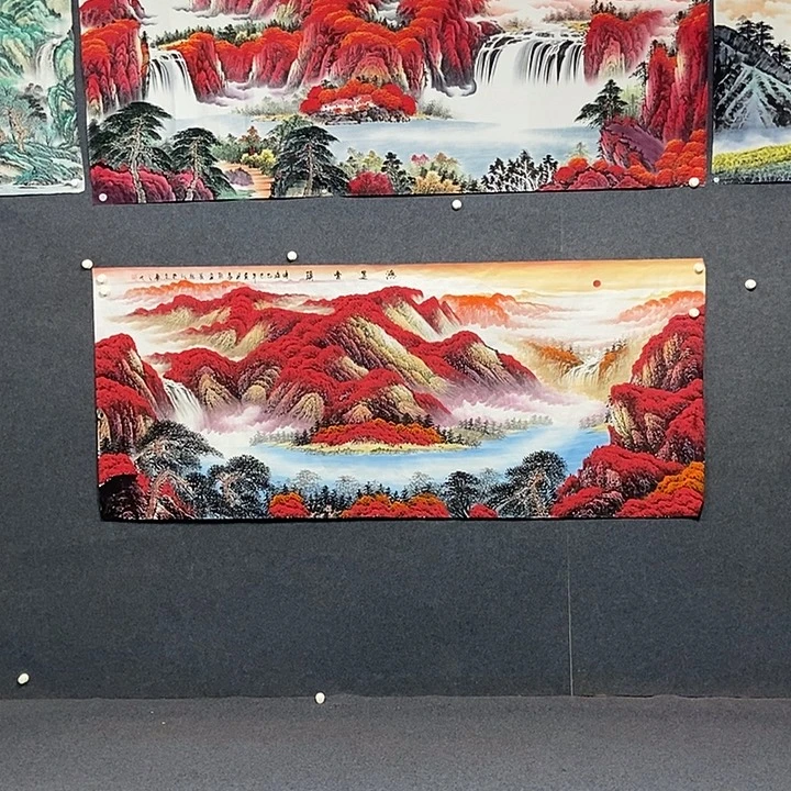 国画小八尺山水一副