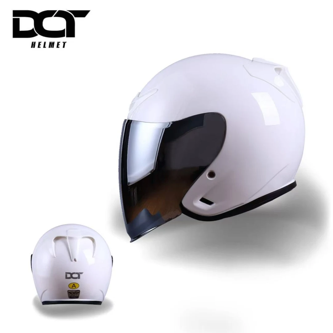 DOT男士头盔女款安全帽半盔电动摩托车冬季保暖4分之3头盔通用