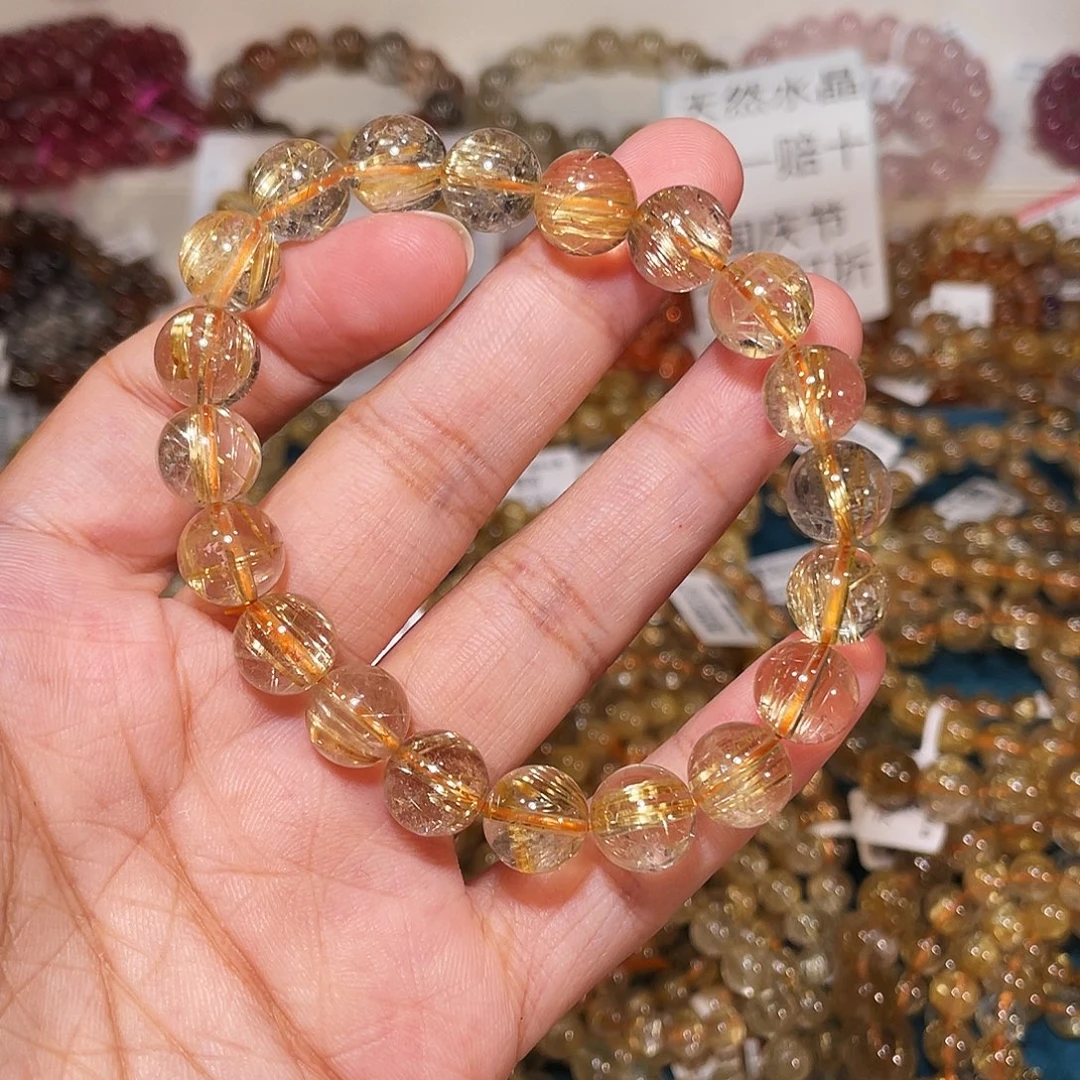 未镶嵌手串发晶钛晶10m