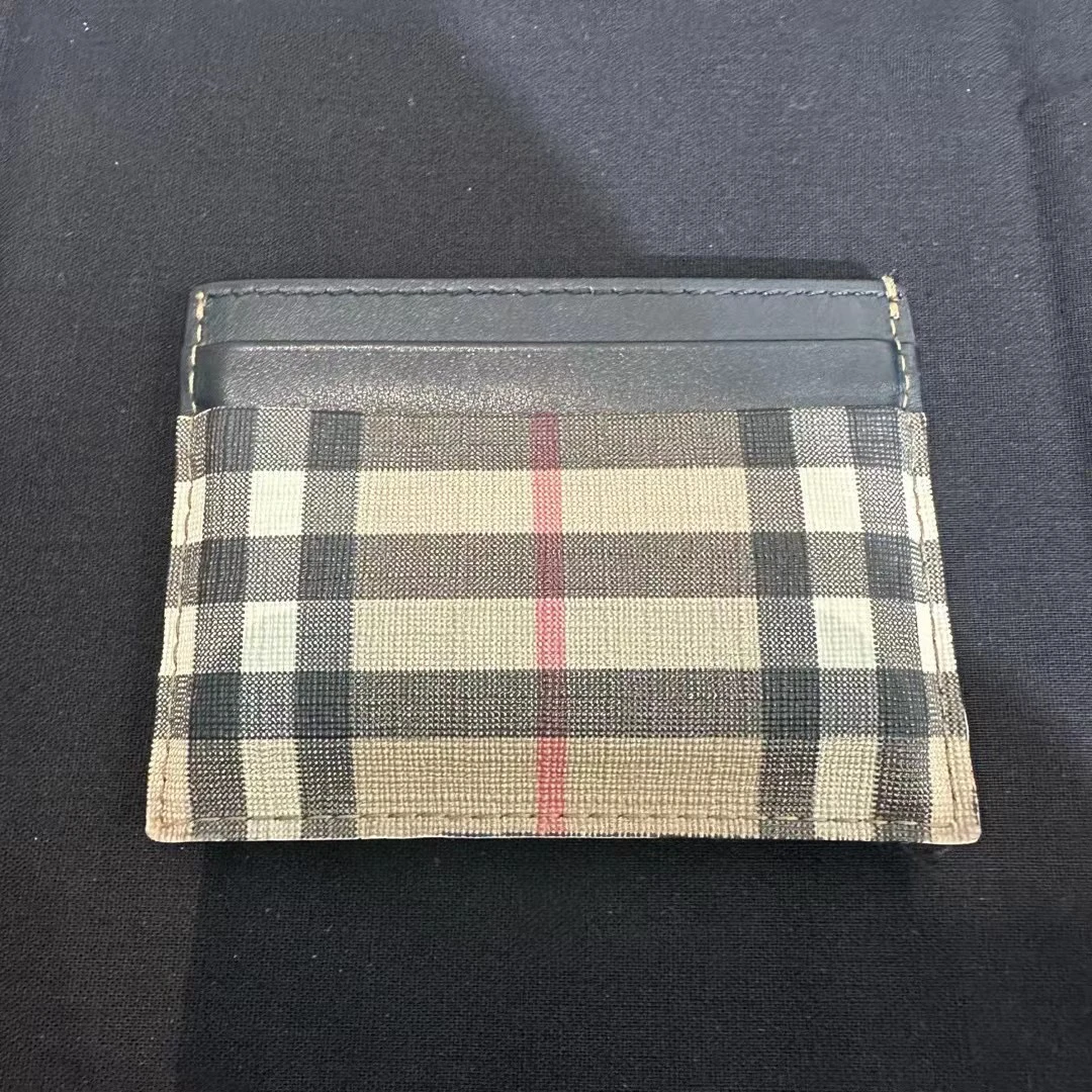 99新 BURBERRY/博柏利 经典格纹卡包/已鉴定洗护
