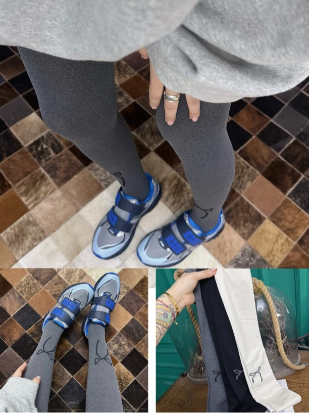 蝴蝶结图案打底连裤袜百搭高级轻奢品质ins设计师穿搭街拍网红