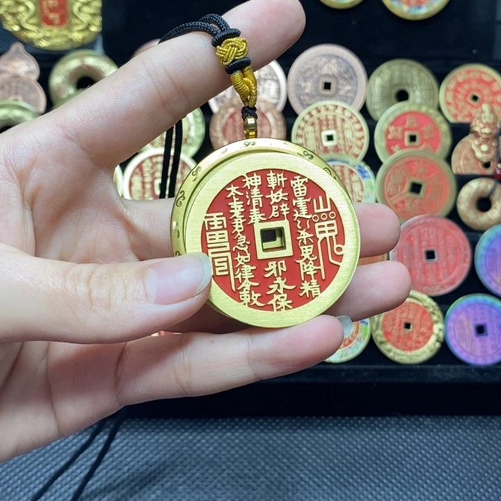 用***3山鬼花钱4.5大号黄铜经典一套