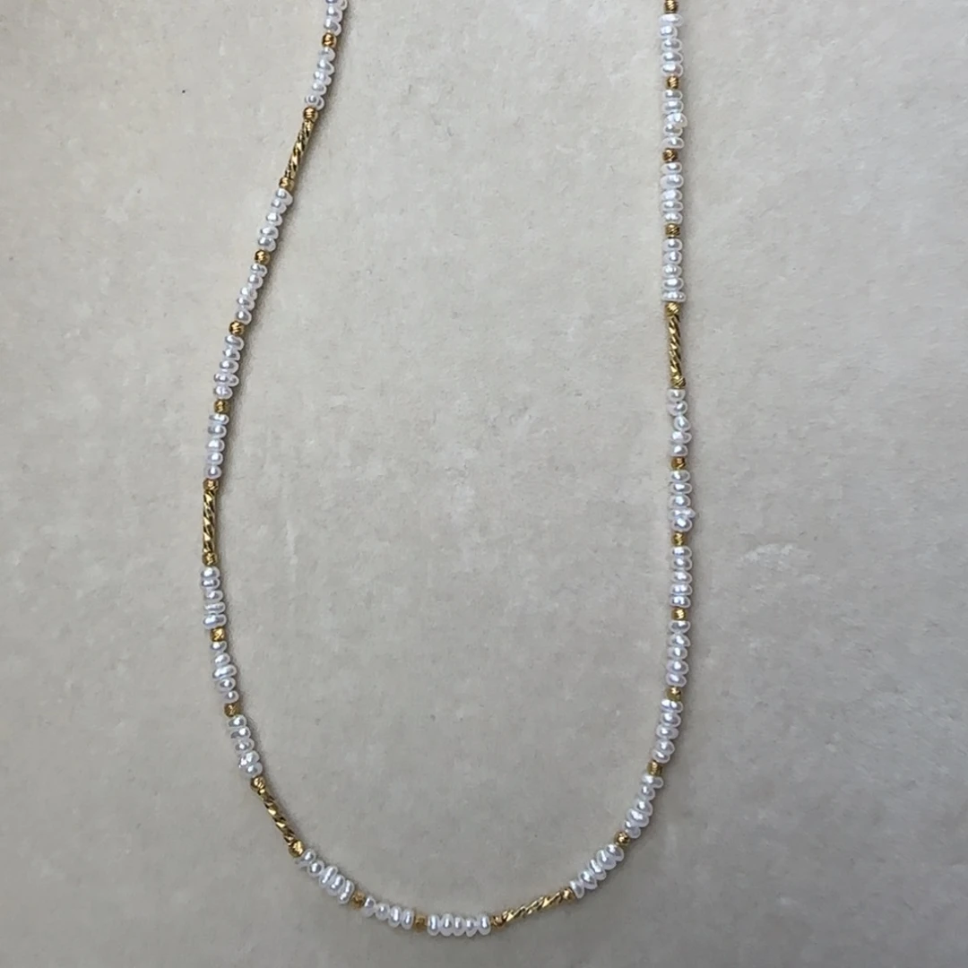 淡水珍珠颈饰银S925镶嵌