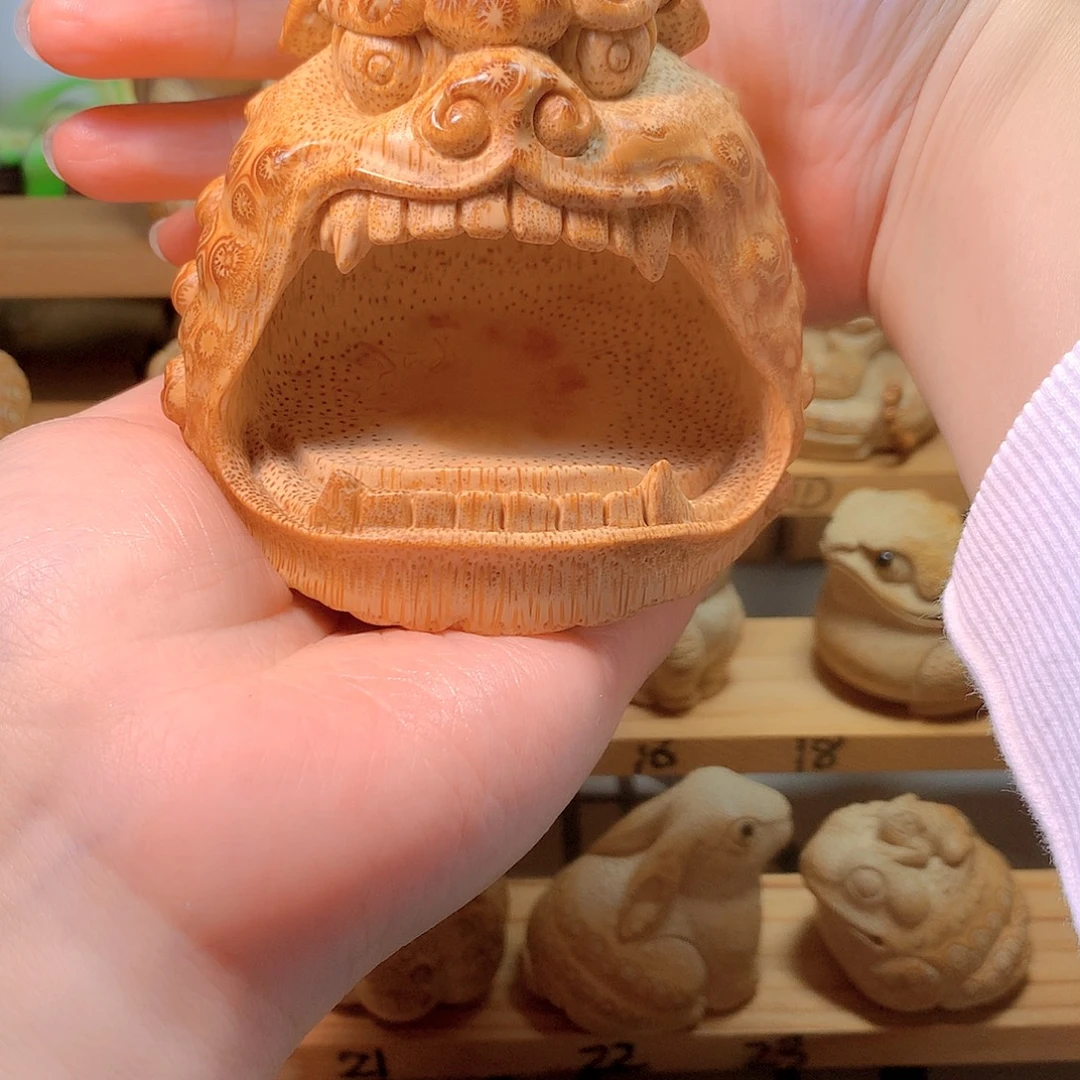 1***4竹精工狮子吼竹根雕摆件