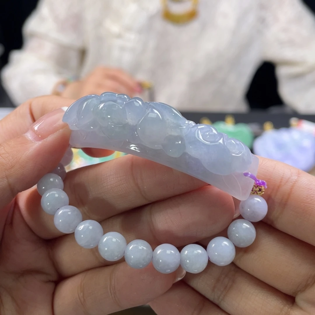 翡翠未镶嵌手链代编织