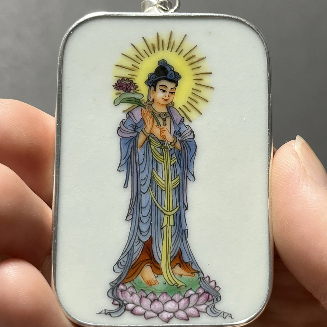 大势至菩萨瓷片挂件