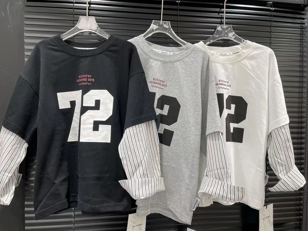 SY潮童82507假两件长袖T恤