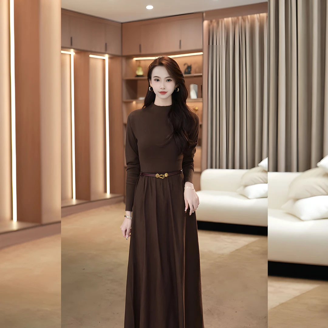 之之【初恋感】轻熟风显瘦套头长裙连衣裙秋冬打底- YSJ822050M