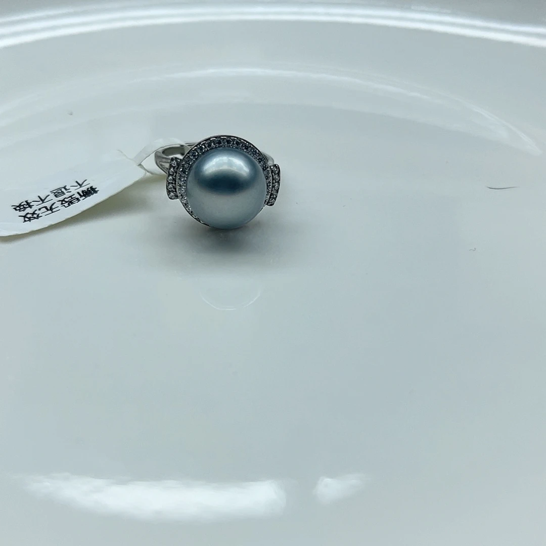 银S925镶嵌戒指海水珍珠