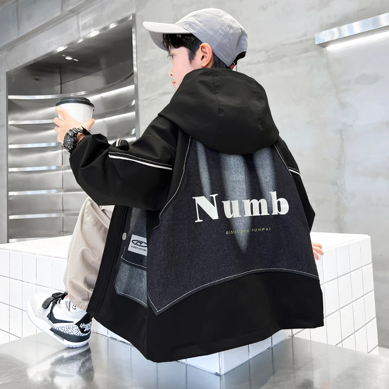 男童春装连帽外套2025新款中大童男孩春季上衣潮【QSX-DR】A5037