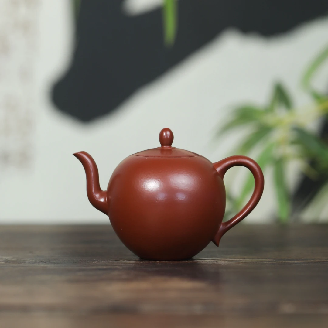 【美人肩】 原矿大红袍 160CC 手工制作 内推孔 宜兴紫砂壶