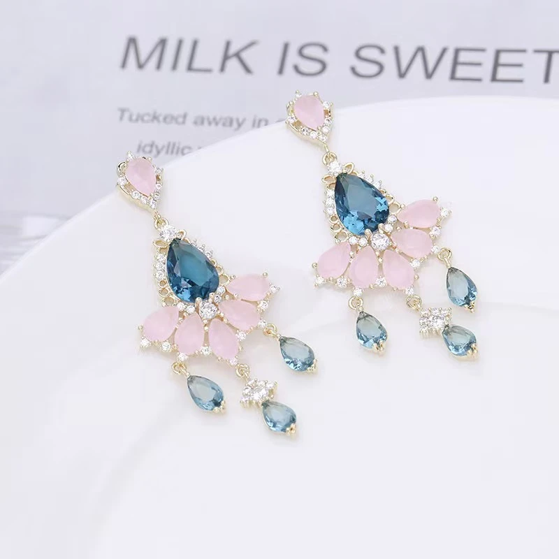 合金合成锆石耳饰 秀款吸睛耳钉1526