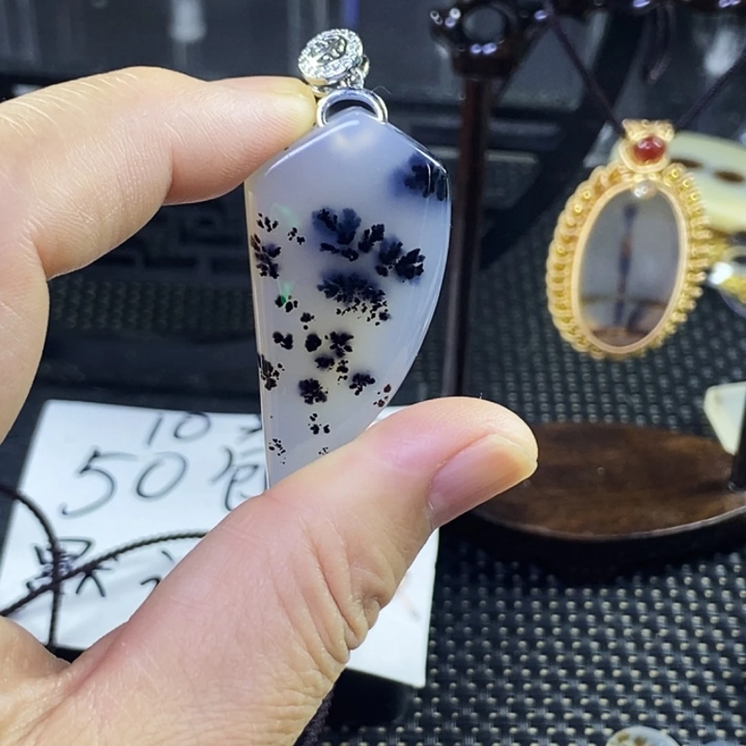 合成碳硅石非金属时尚图纹画面石饰品