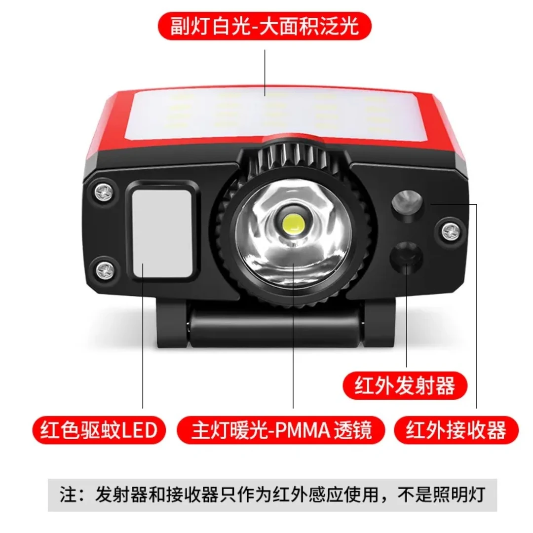 钓鱼专用感应帽夹灯强光超亮头戴夜钓上饵料灯