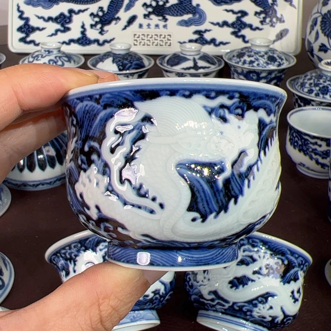 仿明永宣半刀泥龙纹杯