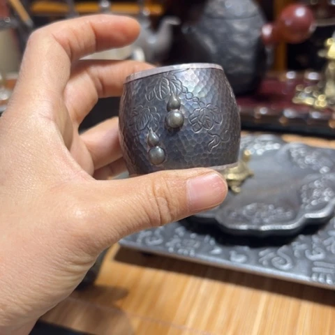 蜜安罐瓷香炉锡茶则