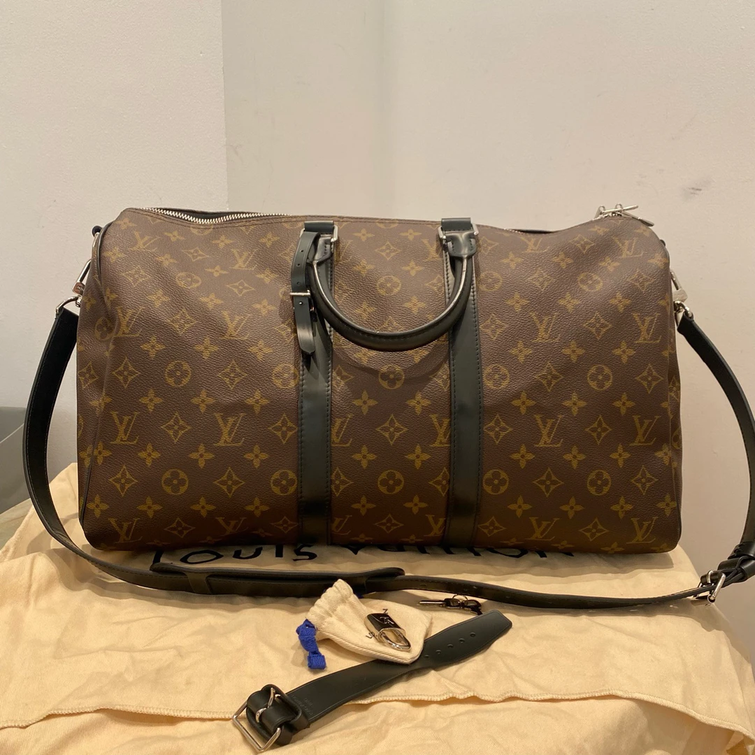 99新 LouisVuitton/路易威登 老花keep all45芯片款单肩包