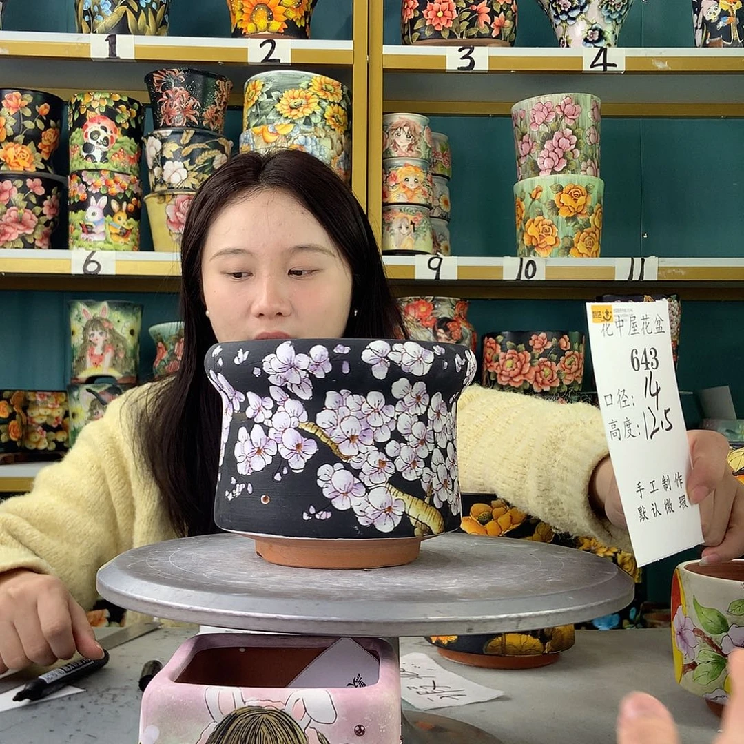 陶景德镇手工花盆643