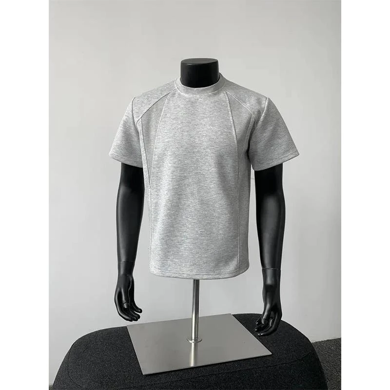 cleanfit空气层解构短袖男款夏季美式复古正肩t恤短宽重磅五分袖