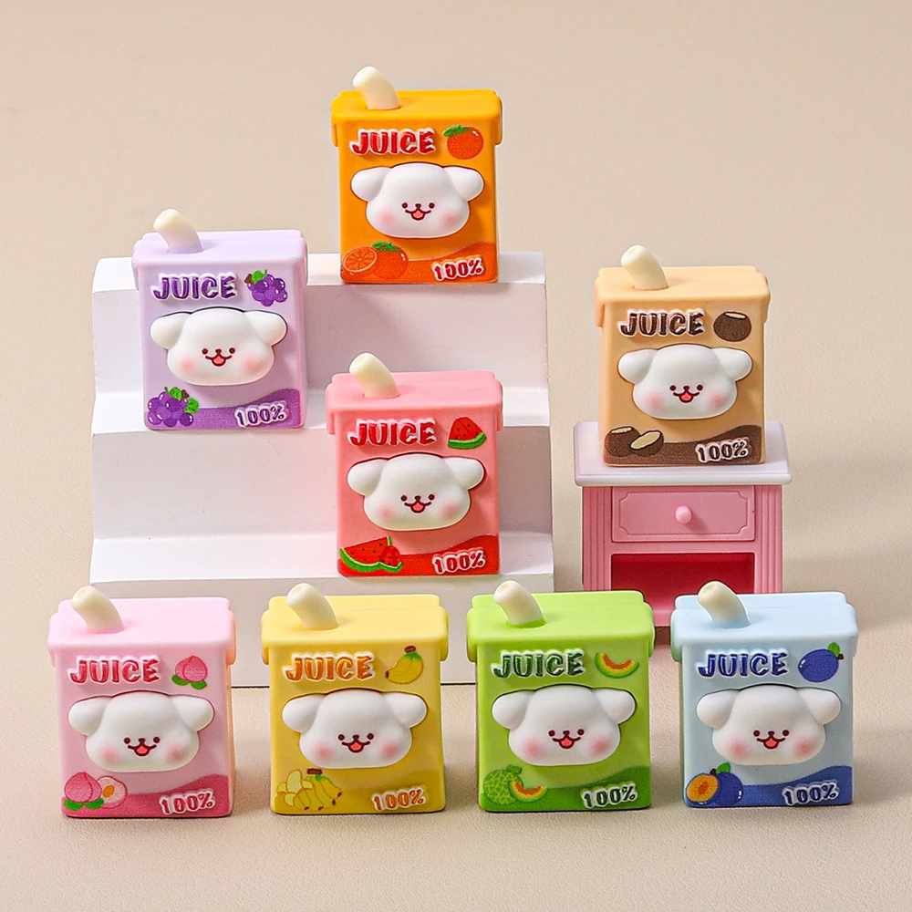 线条小狗盒盒饮料小狗吸吸乐DIY车载摆件