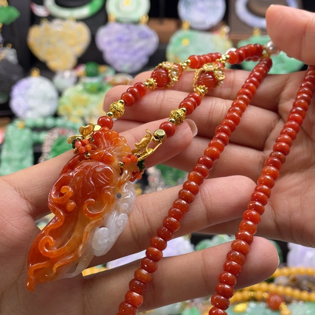 欣***儿翡翠未镶嵌颈饰代编织