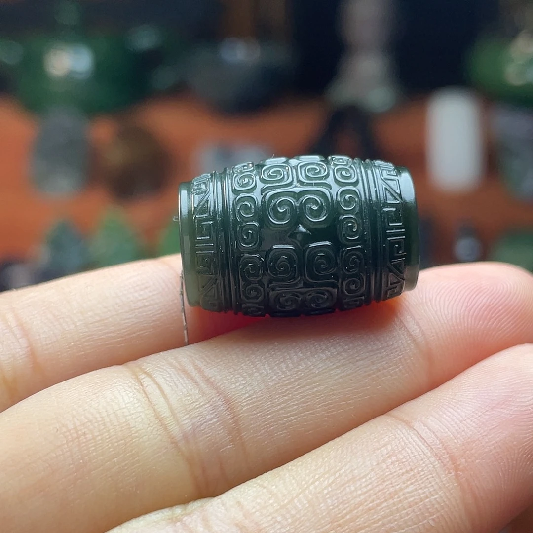 和田玉未镶嵌挂件新疆踏青一细仿古路路通