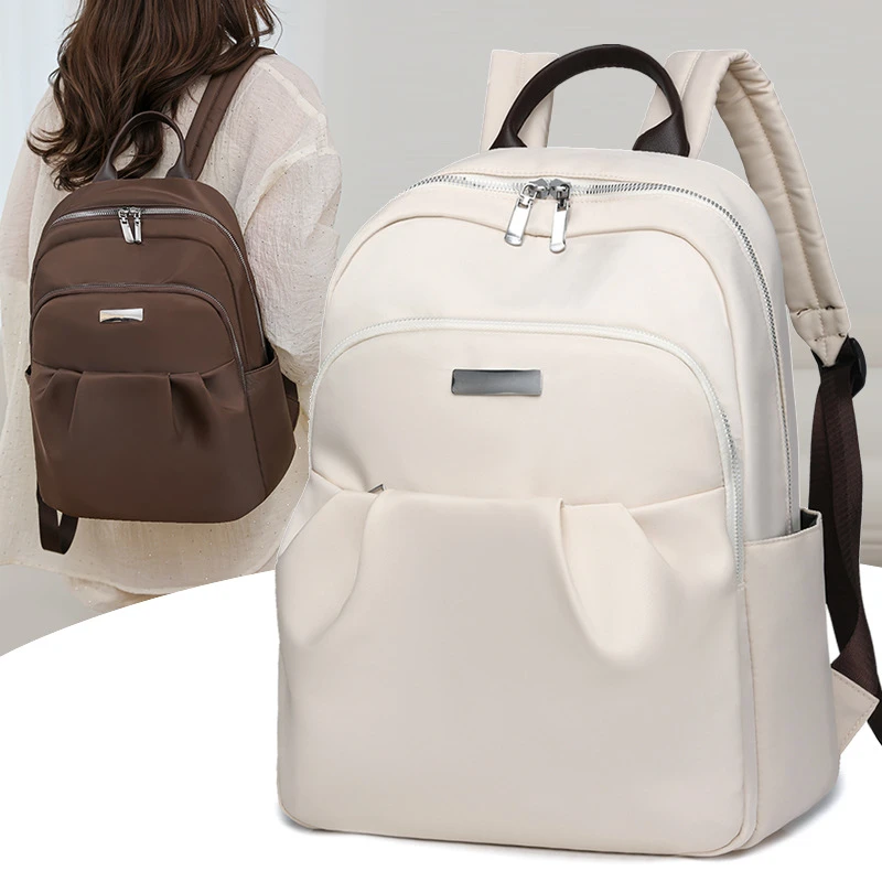 双肩包女风潮新款女士休闲旅行背包轻便尼龙布简约百搭包