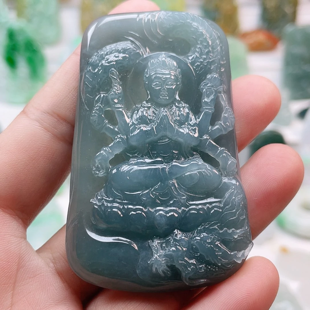 翡翠颈饰未镶嵌御龙千手