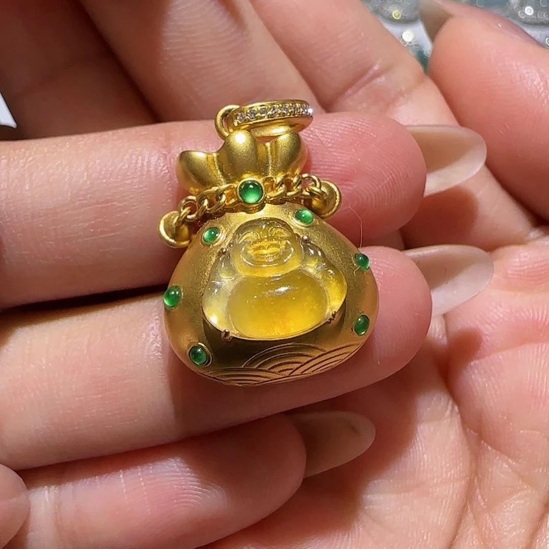 【闪购商品】颈饰18K金镶嵌翡翠天然