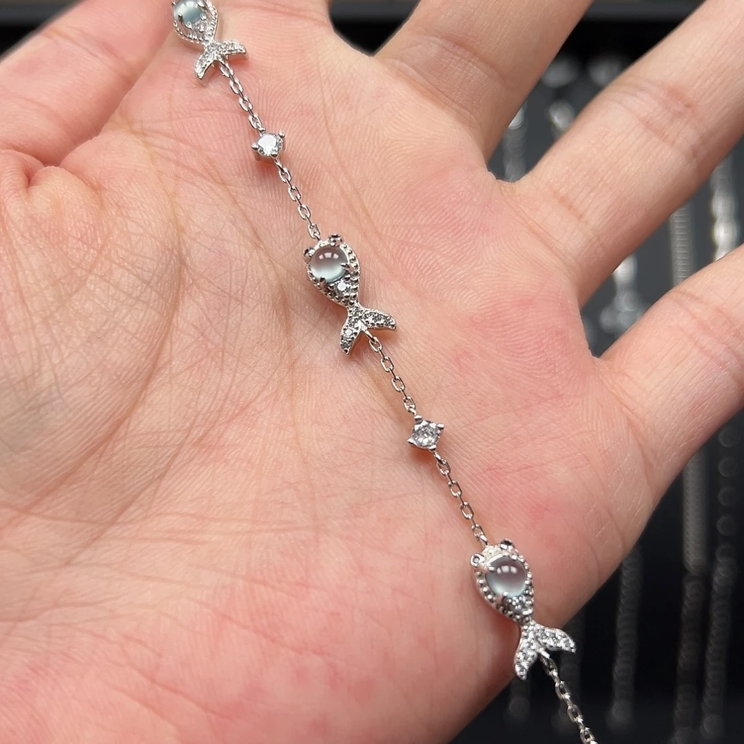 翡翠银S925镶嵌手链