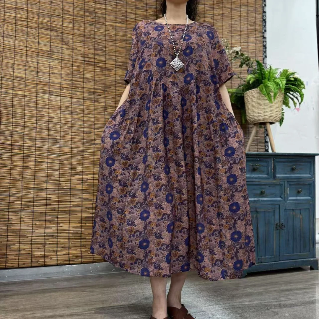 7171夏季新款倒三角优雅减龄显瘦洋气短袖连衣裙QZ