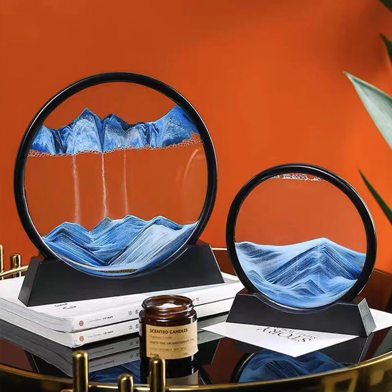 创意流沙画摆件玻璃沙漏客厅酒柜电视柜装饰品送女生同学生日礼物