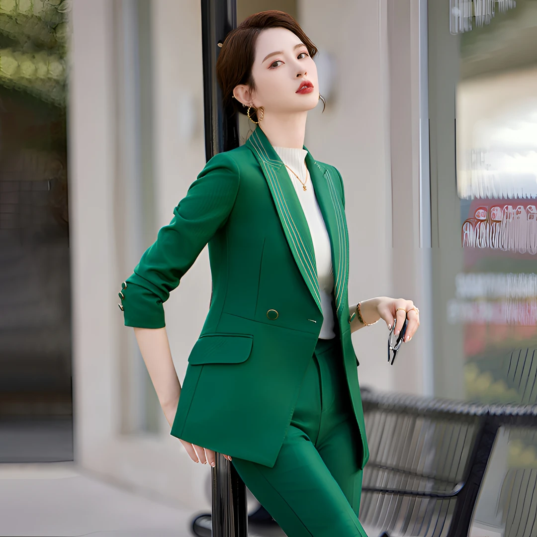 新款职业女士女性西装套装修身显瘦外套时尚气质高端高定气质西装