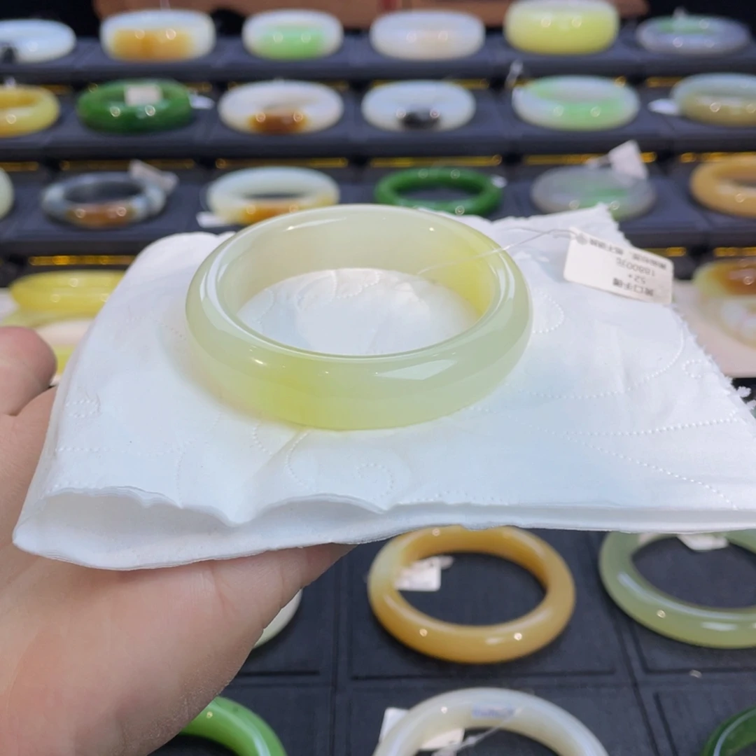 和田玉未镶嵌手镯黄口手镯5253