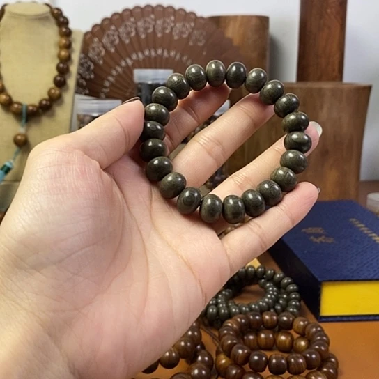 老山檀香阴沉9-12算盘珠手串