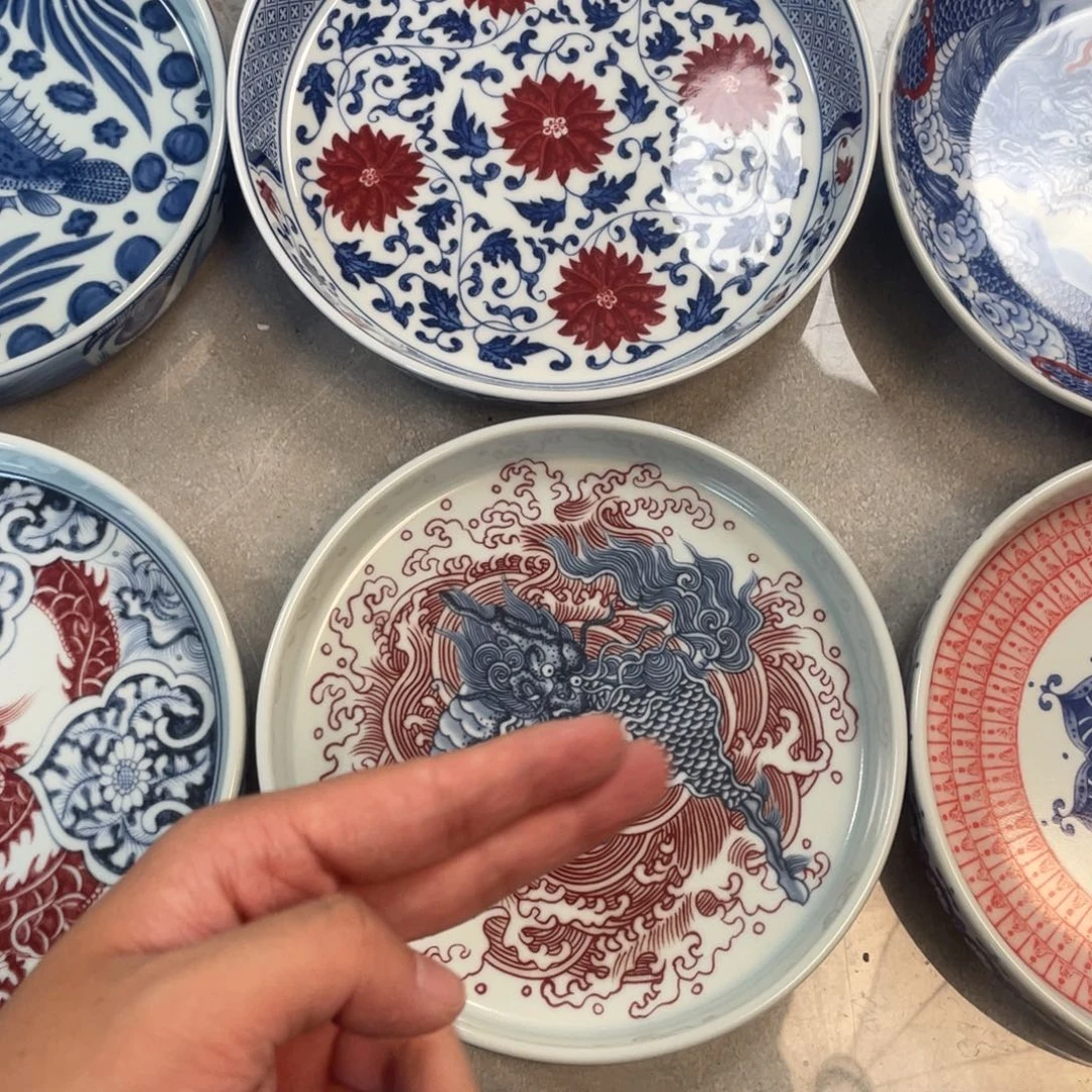 瓷片景德镇麒麟踏浪大壶承