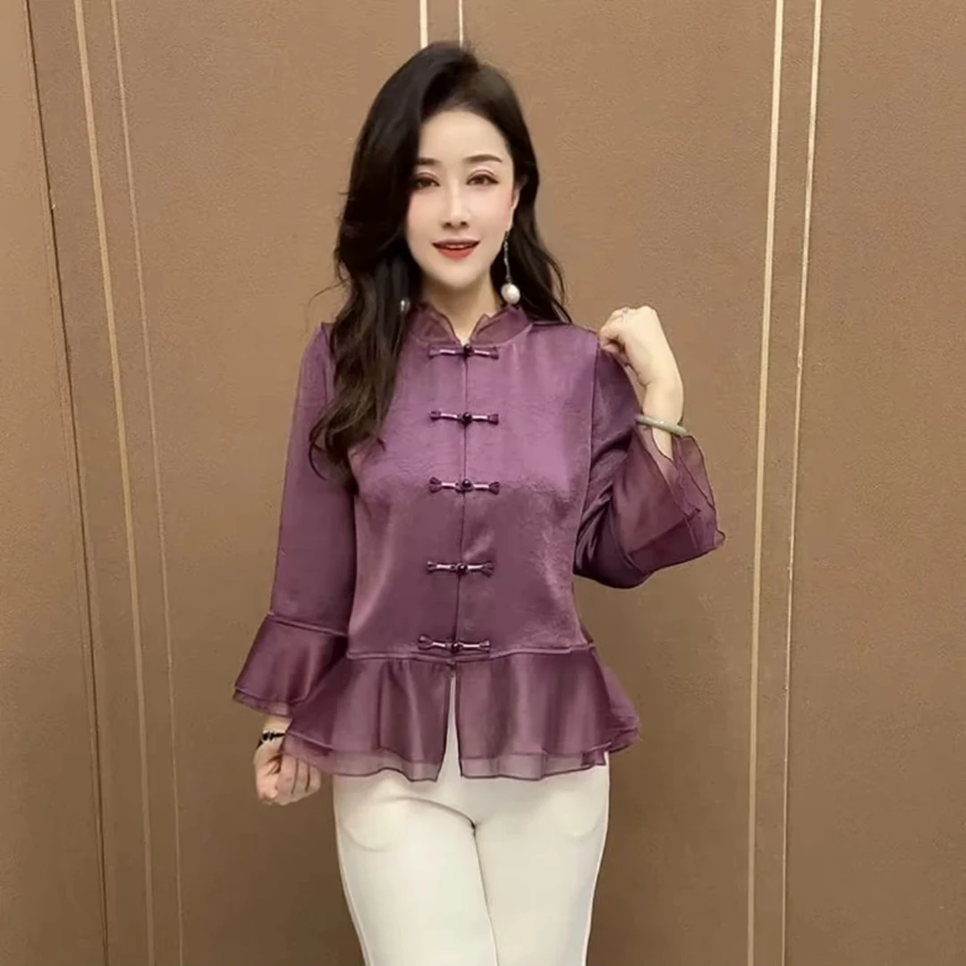 新中式国风中老年妈妈夏季气质上衣