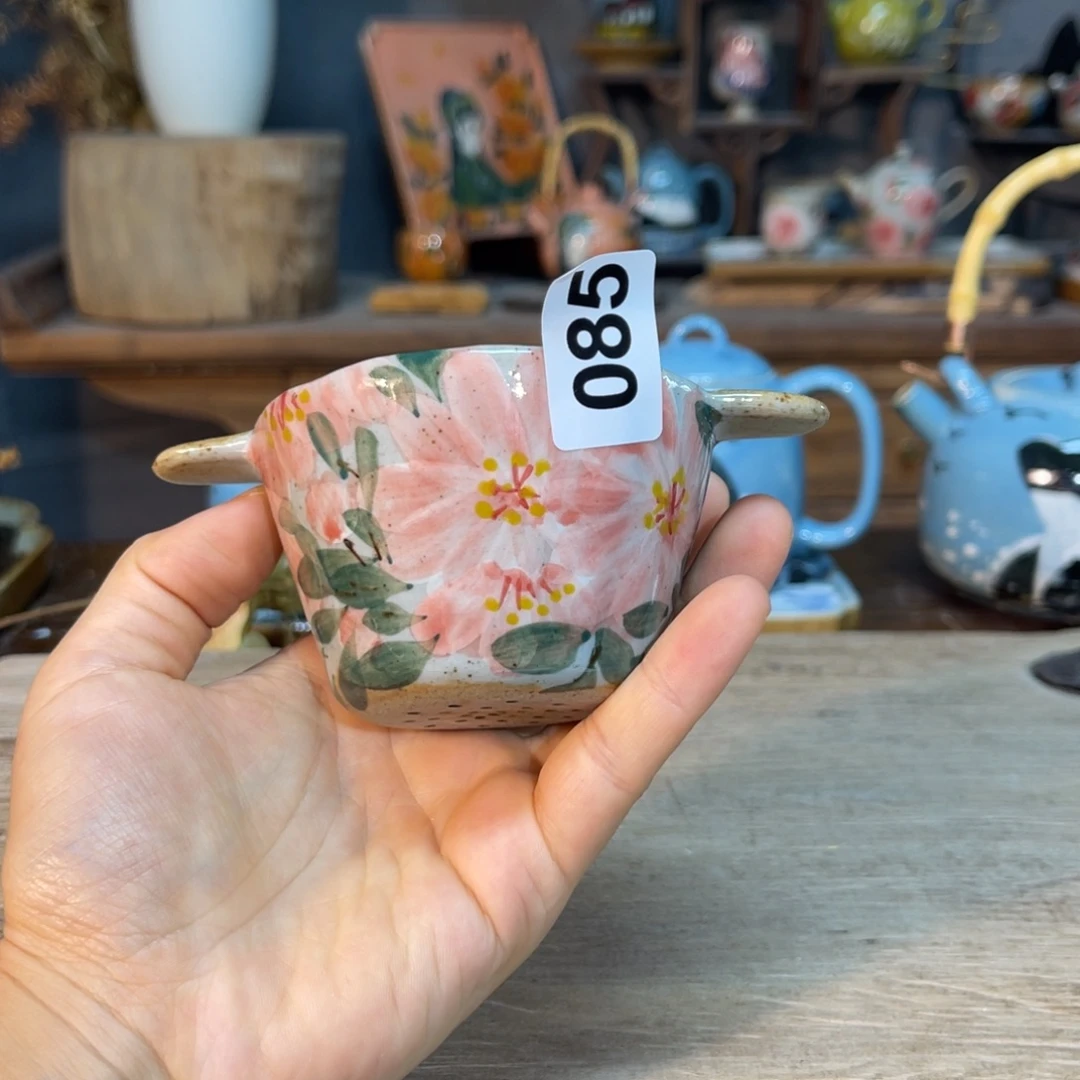 壶素浅陶瓷手工手绘