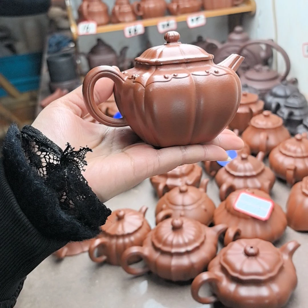 M***b茶壶紫砂朱泥筋纹井栏200cc