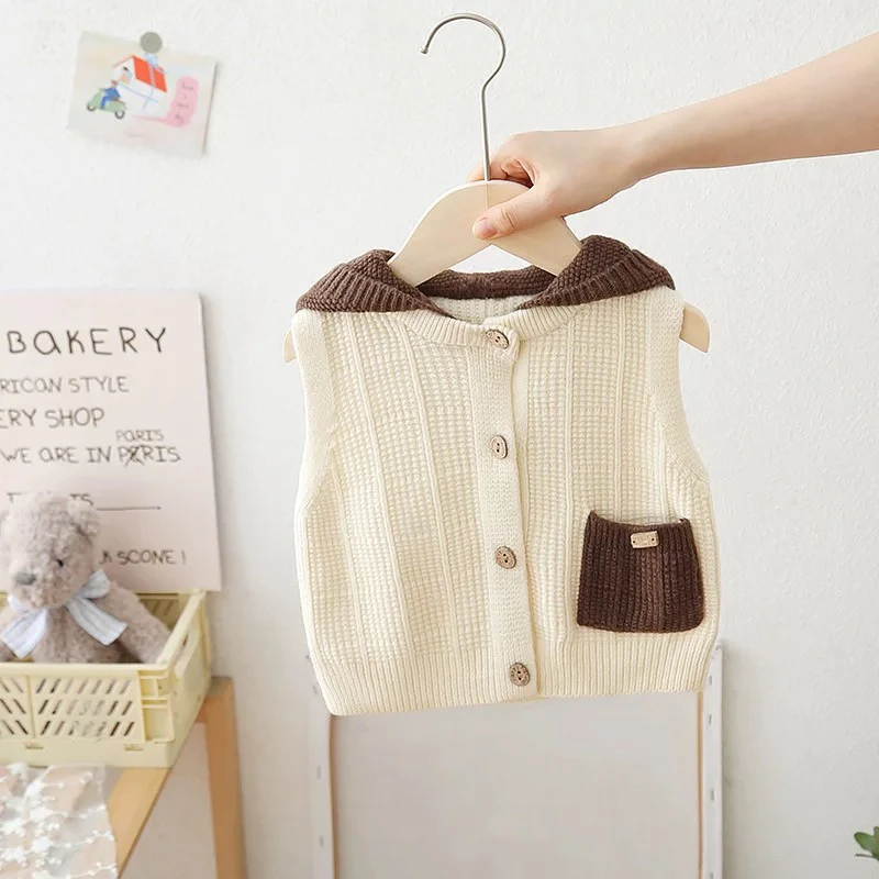 韩版春季休闲马甲帽衫开衫背心