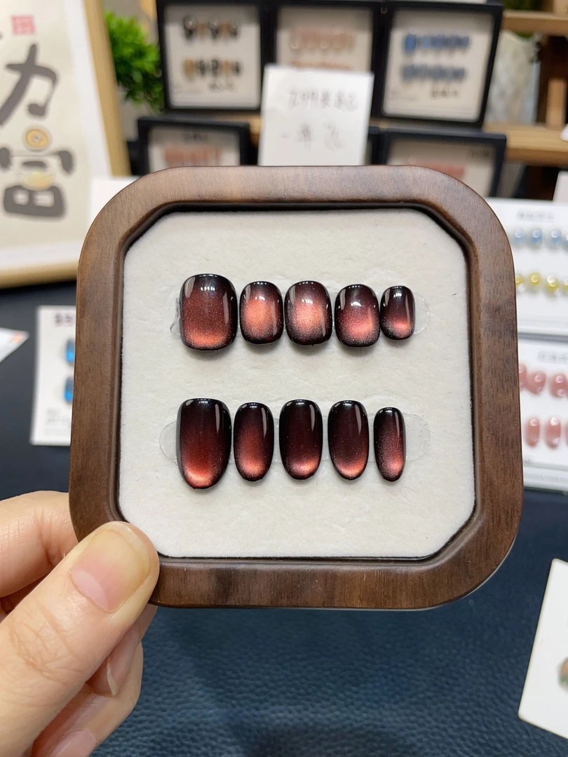 上新【暗月香】纯手工穿戴甲猫眼短甲气质款美甲十片装