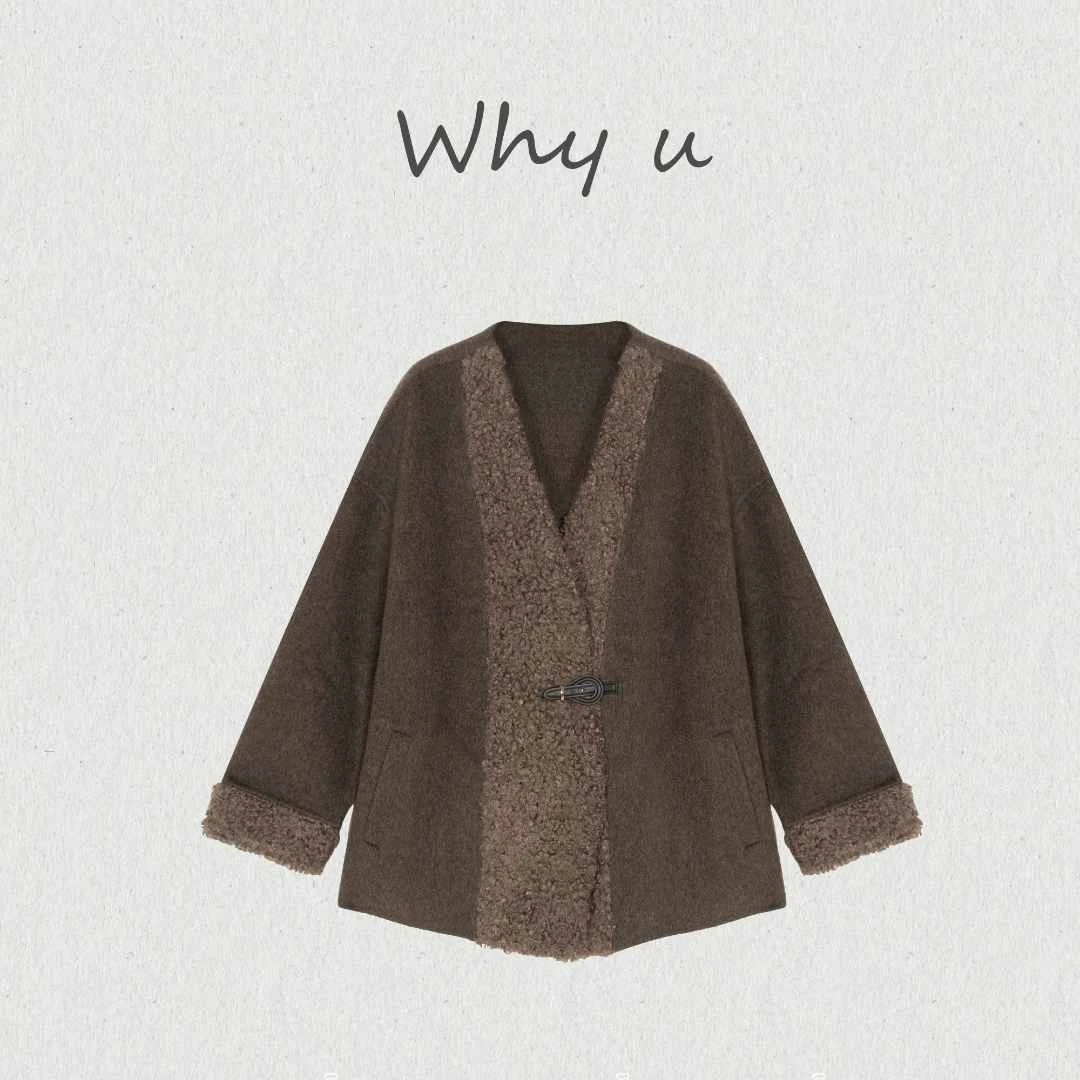 WHY U-25AW骆驼绒桑蚕丝绵羊毛混纺大衣【梅见】