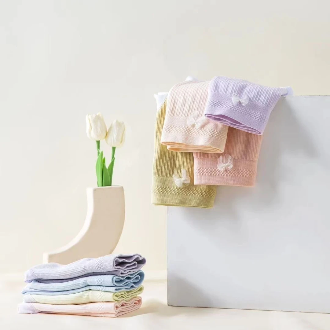 （12条装）云朵中高腰蝴蝶结舒适无痕透气女士短裤三角裤